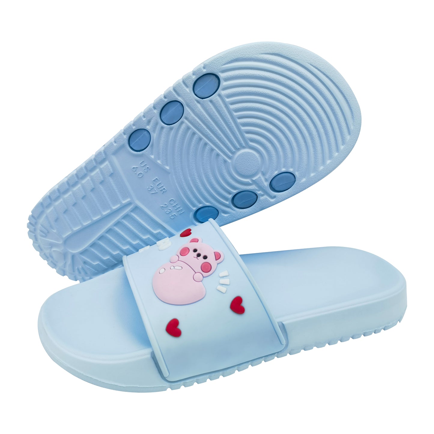 Customized fashion slip on slide slippers for girls