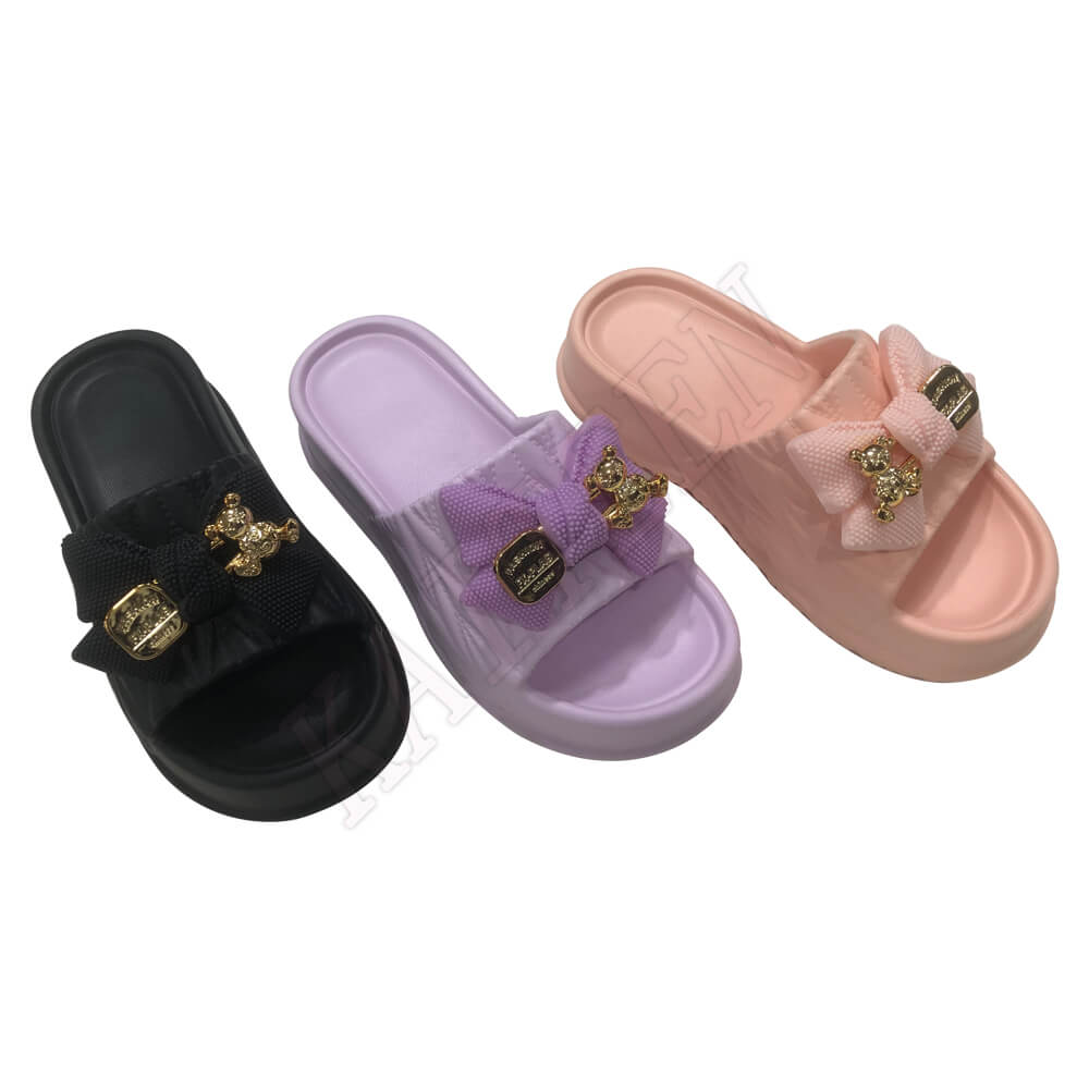 Factory price high wedge fashion women slippers